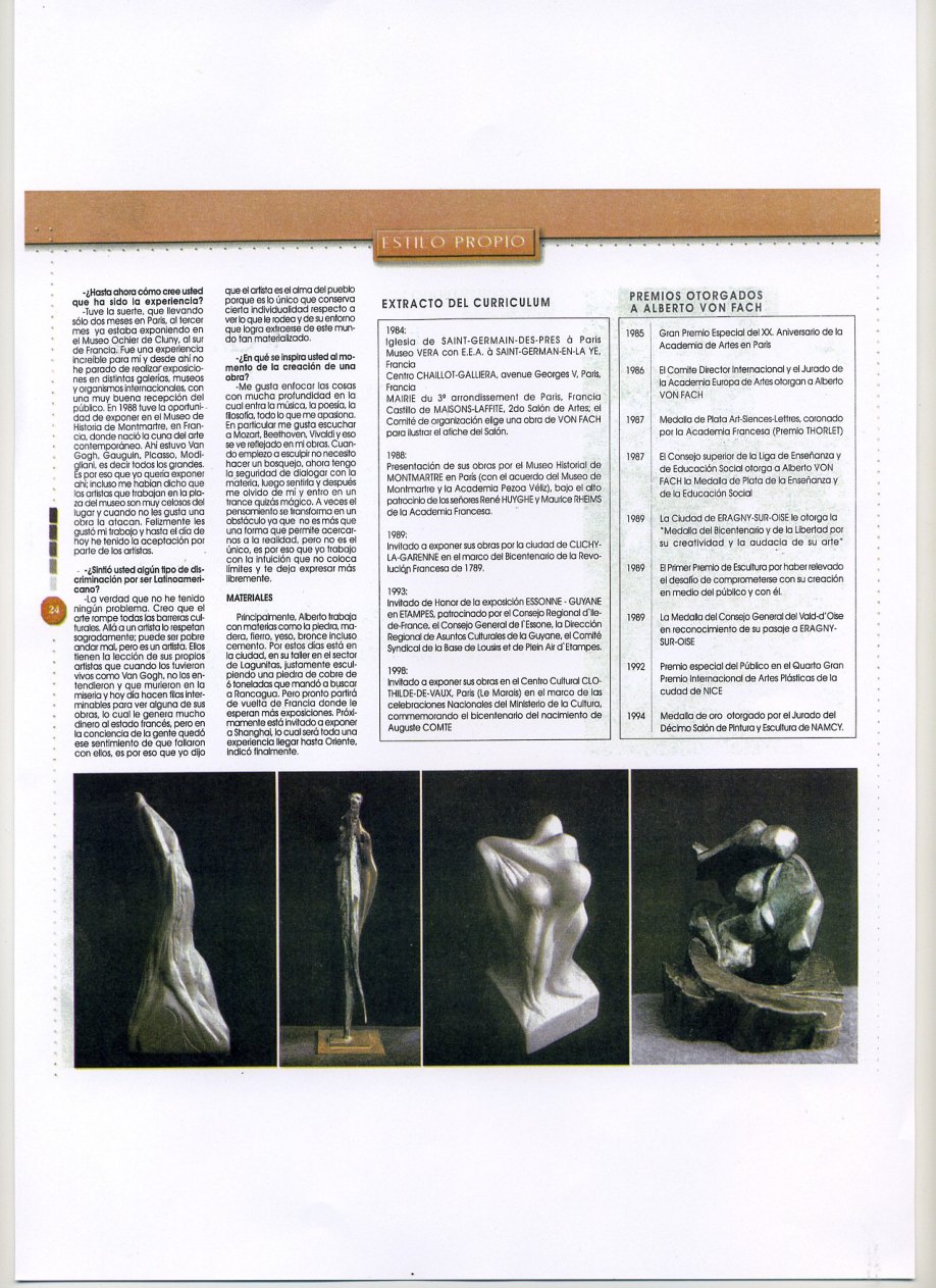 Extracto del currículum y premios